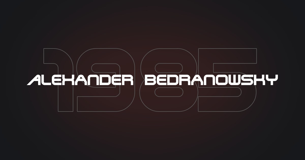 Schriftzug „Alexander Bedranowsky“ vor der Jahreszahl 1985